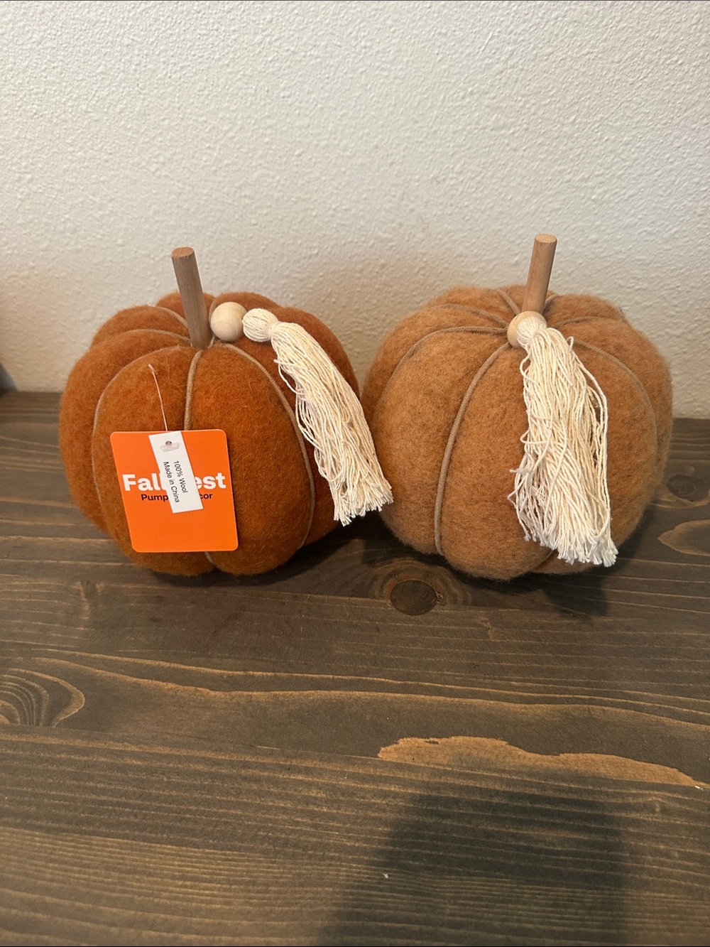 Fall Fest Felt Pumpkin Decor with Tassel - Orange